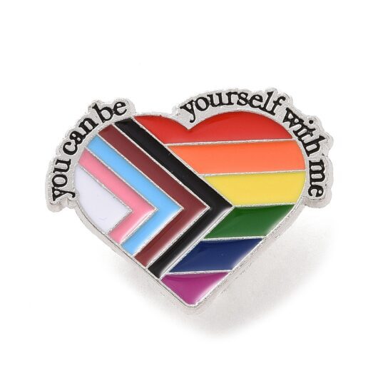 Be Yourself Pride Heart Pin Front