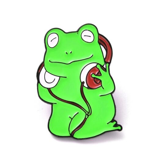 Frog Headphones Pin