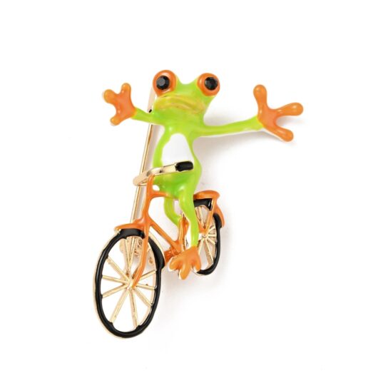 Frog On Bike Pin