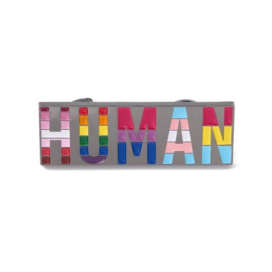 Human Pride Flag Pin Front