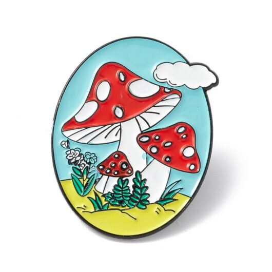 Three Mushrooms Outside Pin